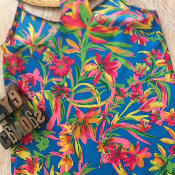 J. CREW Racerback/Spaghetti Strap Floral Top - Picture 8 of 8